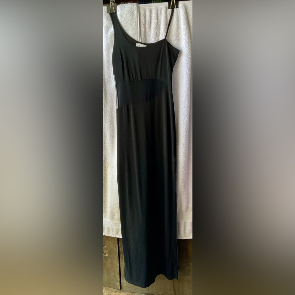 J.I.T. Made in the U.S.A. Chic Black Maxi Pencil Dress for Cocktail Events